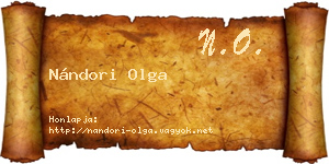 Nándori Olga névjegykártya